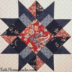 an image of a star quilt pattern on the cover of a book with words written in it