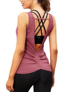 PRICES MAY VARY. Backless Yoga Tank is made of 95% Modal and 5% Spandex, Stretchy material provides you with a high quality, silky smooth soft feel, skin-friendly, breathable and comfortable to wear Workout tank tops features open back with runched twist detail, unique design to show off your sexy back and ensure cool feeling, strappy desigen makes you sexy and charming The workout top is designed with an unrestrictive loose fit for complete freedom of motion, is super soft and appropriately fit Valentines Lingerie, Yoga Tank, Workout Tank Top, Running Shirts, Gym Shirts, Yoga Tops, Workout Tanks, Workout Tank Tops, Womens Activewear