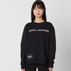 Nwt Marc Jacobs Logo Printed Sweatshirt Marc Jacobs Sweatshirt, Casual Black Sweater With Logo, Black Logo Sweatshirt With Crew Neck, Black Logo Crew Neck Sweatshirt, Black Cotton Logo Sweater, Black Cotton Sweater With Logo, Black Crew Neck Sweatshirt With Logo, Black Sweater With Logo For Streetwear, Black Logo Sweatshirt For Fall