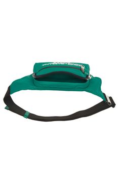 Rubberized logo lettering brings unmistakable branding to this belt bag made from durable nylon canvas with a handy exterior ID window. Two-way top-zip closure Adjustable belt/crossbody strap with squeeze buckle Exterior zip pockets; ID window Textile with leather trim Made in Italy Functional Green Crossbody Belt Bag, Functional Green Belt Bag With Zipper, Functional Green Belt Bag With Zipper Closure, Functional Green Bags For Streetwear, Sporty Green Bags For Streetwear, Green Functional Streetwear Bags, Functional Green Streetwear Bags, Green Belt Bag With Removable Pouch For Outdoor, Green Belt Bag With Removable Pouch For Outdoor Activities