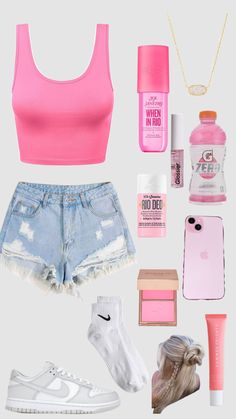 Outfit Six Flags, Cute Fit Ideas, Crop Top Outfit, Daily Fits, Simple Outfits For School, Girly Fits, Preppy Summer Outfits, Stylish Summer Outfits