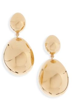 A smooth, polished finish ensures you shine in these dome drop earrings. Post back Goldtone plate Made in France Elegant Rounded Tarnish Resistant Earrings, Elegant Rounded Polished Earrings, Formal Polished Drop Earrings, Formal Drop Earrings With Polished Finish, Formal Polished Sphere Earrings, Formal Round Polished Earrings, Isabel Marant Etoile, Fabric Gift Bags, Keep Jewelry