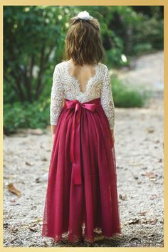 flower girl dress in burgundy tulle and white lace. Red Princess Dress For Bridesmaid, Red Princess Bridesmaid Dress, Red Long Sleeve Pageant Dress, Elegant Red Bridesmaid Princess Dress, Elegant Red Baptism Dress, Elegant Red Dress For Baptism, Fall Wedding Tulle Dress, Blue Earth Tones, Burgundy Dress Long