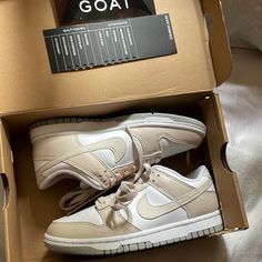 Size 6 Womens Nike Dunk Bought For 280$ Luxury Brown Low-top Jordan Shoes, Nike Air Force 1 Brown 20-80 Euros, Nike Dunk Low Se 85 Cream, Tan Nike Dunks, Tan Dunks, Cream Dunks, Nike Blazer Women, Shoes Nike Dunks, Nike Slip Ons