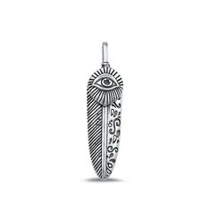 Sterling Silver Oxidized Feather & Evil Eye Pendant Charm .925 New Jewelry Female Unisex All our silver jewelry is crafted from .925 silver also commonly referred to as sterling silver. Sterling silver is the standard for beautiful high-quality silver jewelry and cannot be replicated by lower priced silver plated jewelry. It is 92.5% pure silver, mixed with alloys to add strength and durability to stand the test of time. Keep your fine jewelry shiny and elegant by storing it properly. Jewelry needs to be stored in a dry area, preferably away from air in a jewelry box or plastic bag. Avoid exposure to harsh chemicals. Use a polishing cloth to remove tarnish build-up over time. Size: One Size.  Age Group: adult. Eye Pendant, Evil Eye Pendant, Silver Plated Jewelry, New Jewelry, Pure Silver, Evil Eye, Plastic Bag, Womens Watches, Womens Necklaces