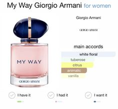 Most Complimented Perfume, Complimented Perfume, My Way Giorgio Armani, Jeremy Fragrance, Perfumes To Buy, Perfume Wishlist, Giorgio Armani Perfume, Perfume Business, Armani Perfume