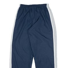 Item is in good used condition. >Size: M >Waist Size (Un-Stretched): 28" >Inside Leg: 30" >Rise: 11" >Hem: 9" Navy Bottoms For Streetwear, Navy Straight Leg Bottoms For Streetwear, Blue Streetwear Pants With Standard Cut Leg, Blue Streetwear Bottoms With Standard Cut Leg, Mens Track Pants, Pants Blue, Waist Size, Track Pants, Track