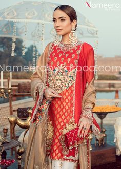 Raw Silk Salwar, Suits For Wedding, Desi Dress, Wedding Party Wear, Pakistani Salwar, Salwar Designs, Salwar Kameez Online, Pakistani Salwar Kameez, Embroidered Sleeves