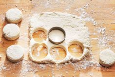 dough being made on top of a wooden table