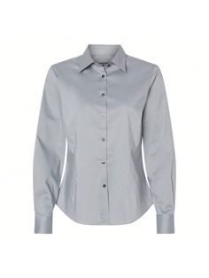 4.4 oz./yd, 66/31/3 cotton/ polyester/elastane. Wrinkle resistant fabric.Women's Ultra Wrinkle Free Shirt (Grey Mist) Grey         Women Clothing, size features are:Bust: ,Length: ,Sleeve Length: Gray Slim Fit Button-up Top, Grey Button Up, Classic Gray Button-up Top, Gray Cotton Shirt For Business Casual, Fitted Wrinkle-resistant Cotton Tops, Fitted Wrinkle-resistant Tops For Office, Classic Gray Tops For Work, Wrinkle-resistant Relaxed Fit Tops For Workwear, Wrinkle-resistant Relaxed Fit Tops For Work