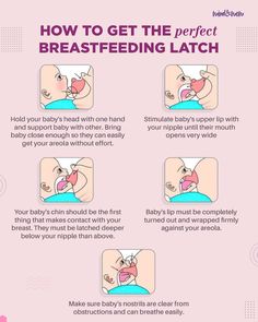 Perfect Breast Feeding Latch How To Latch Breastfeeding, Breastfeeding Must Haves, Newborn Breastfeeding Tips, Introducing Solid, How To Breastfeed