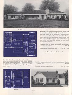 an old house with blueprints on the front and back sides, including floor plans