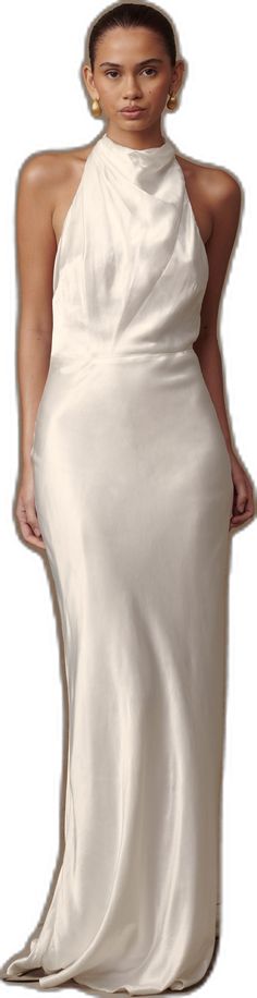 Elegant Formal Dress With Subtle Sheen, Elegant Dresses With Subtle Sheen For Evening, Elegant Evening Dresses With Subtle Sheen, Elegant Satin Dress With Subtle Sheen, Elegant Silk Dress With Subtle Sheen, Evening Dresses With Subtle Sheen, Elegant Beige Bias Cut Dress, Women Clothing Boutique, Halter Neckline