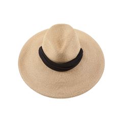 Sand toyo packable UPF 25+ protection wide-brim fedora with black chiffon pull-through scarf and 14K gold grommets. UPF 25+ protection Includes discreet adjustable grosgrain on inside crown for desired fit. From the Eugenia Kim Core Collection. 6" X 3.75" X 4.5" SKU: 21003-100CS Chic Travel Visor Hat, Chic Visor Sun Hat For Travel, Elegant Adjustable Panama Hat With Visor, Chic Fedora With Upf 50+, Elegant Adjustable Panama Visor Hat, Elegant Fedora With Upf 50+ For Travel, Chic Brimmed Fedora For Travel, Chic Adjustable Wide Brim Panama Hat, Chic Solid Brimmed Panama Hat