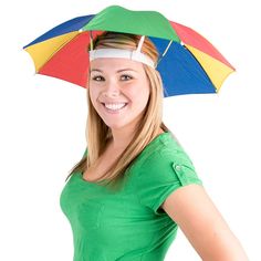 PRICES MAY VARY. 100% Nylon ★ PACK OF 2 UMBRELLA HATS ★ Each order of rainbow umbrella hats includes 2 high quality, adjustable folding hats are great to use as funny party hats that will offer sun protection at your next beach party! ★ HANDS-FREE! FUNNY & FUNCTIONAL ★ Because our umbrella hats are hands-free, lightweight and durable, you can wear it while working in the garden, at the beach, fishing, kayaking, to sporting events or anytime you want to get a good laugh that everyone will enjoy! Fishing Costume, Umbrella Hat, Cool Umbrellas, Fish Costume, Fishing Cap, Crazy Hat Day, Funny Umbrella, Best Umbrella, Hat Day