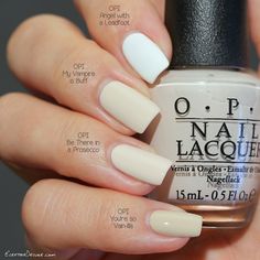 I Cannoli Wear Opi, Best White Nail Polish, Ivory Nails, Opi Alpine Snow, Opi Nail Polish Colors, Natural Looking Nails, Neutral Nail Polish, White Gel Nails