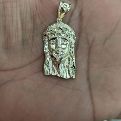 10kt Real Gold Jesus Face Pendant Weight 3.67 Gm 1.8 Inch Total Height With Bail 33.1*18.4 Mm Jesus Face Please Check The Picture Carefully To Understand The Size Of The Pendant 100% Authentic 10kt Gold Not A Gold Plated Or Not A Gold Filled Never Change Color Or Never Fade Never Tarnish Comes In A Gift Box Face Pendant, Jesus Face, Never Fade, Never Change, Mens Accessories Jewelry, Real Gold, Color Change, Gold Filled, Gold Plate