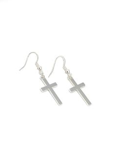 A pair of cute silver cross earrings. Minimalist jewellery that will go with any outfit. Simple but lovely dangly cross earrings with no fuss hook backing, making them easy to pop in and go ♥  Please visit my shop for more designs that fit your vibe www.themysticblackcat.etsy.com ------------------------------------------- ☾ DIMENSIONS AND MATERIALS ☥ Stainless steel cross charms ☥ Silver plated hook style earrings with rubber backs Minimal fuss, pop in and look fabulous ☥ Measures approx 2 inch Cheap Cross-shaped Earrings, Minimalist Hypoallergenic Cross Earrings, Minimalist Silver Cross Earrings, Minimalist Earrings Silver, Silver Cross Earrings, Earrings Cross, Earrings Gothic, Minimalist Jewellery, Outfit Simple