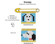 the pattern for snoopy is shown in two different colors