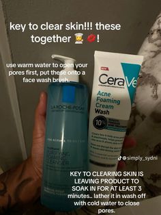 #larocheposay #cerave Cerave Lipbalm, Cerave Skincare Routine, Skin Care For Acne, Saline Water, Clear Skin Care, Hygiene Tips