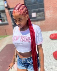 Straight Back Braids, Red Braids, Weave Hairstyles Braided, Hairstyles Bubble, Bubble Braids, Hairstyles Videos