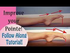 two images showing how to improve your pointy foot with the help of an instruction