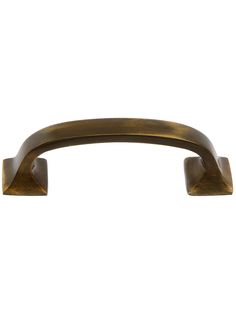 an old brass door handle on a white background