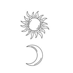 the sun and moon are drawn in one line, each with their own letter c