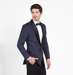 Midnight Pin Dot Tuxedo | The Black Tux Winter Wedding Blazer With Shawl Collar, Winter Wedding Shawl Collar Blazer, Winter Semi-formal Tuxedo With Shawl Collar, Formal Blazer With Shawl Collar And Single Button, Formal Single Button Blazer With Shawl Collar, Formal Blazer With Shawl Collar And Hidden Buttons, Evening Tuxedo With Suit Collar For Winter, Evening Tuxedo For Winter, Winter Evening Tuxedo With Suit Collar