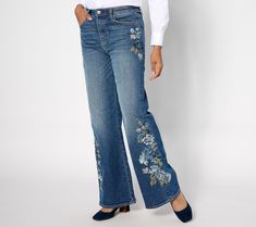 You've got plenty of basic denim looks you love, but they can get a bit... boring. Fun embroidery makes these wide-leg jeans instant trend-setters, helping to reimagine your closet basics and give fave 'fits new life. From Driftwood. Embroidered Mid-rise Flare Jeans For Fall, Mid-rise Embroidered Flare Jeans For Fall, Embroidered Denim Flare Jeans For Fall, Fall Embroidered Denim Flare Jeans, Medium Wash Bottoms With Floral Embroidery For Fall, Spring Embroidered Wide Leg Flare Jeans, Embroidered Wide Leg Flare Jeans For Spring, Embroidered Wide Leg Denim Blue Jeans, Embroidered Wide Leg Denim Jeans