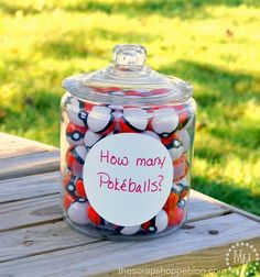 a glass jar filled with lots of candy