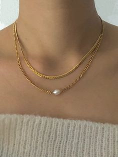 Dainty Pearl Necklace Wedding Necklace Pearl Jewelry Small | Etsy Luxembourg Elegant Pearl Pendant Chain Necklace For Layering, Elegant Layered Necklace With Pearl Pendant For Gifting, Elegant Layered Necklace With Pearl Pendant As Gift, Dainty Pearl Necklace With Chain For Wedding, Elegant Gold Layered Necklace With Pearl Charm, Elegant White Necklace With Double Chain, Double Strand Pearl Pendant Chain Necklace, Pearl Chain Layered Necklace As A Gift, Dainty Double Chain Necklace For Wedding