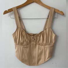 Never Worn, Tags Attached Fitted Beige Zara Crop Top, Blouse Casual Fashion, Blouse Casual, Silk Top, Zara Tops, Casual Fashion, Zara, Womens Tops, Tank Tops