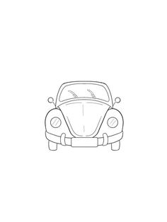 a drawing of a car with the hood up