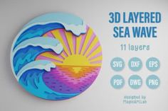 3d layered sea wave paper art