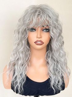 Color:Grey Type:Bangs Wig Features:Heat-Resistant Cap Type:Rose Mesh Net Crowd:Women Hairstyle:Medium Wigs Theme:Party Curl:Small to Medium Curls Dye/Bleach/Perm:Perm Heat Tolerence:150℃ Material:High Temperature Fiber Grey Lace Wig, Gray Wig, Medium Length Curly Hair, Silver Blonde Hair, Red Wig, Bangs Wig, Medium Curls, Silver Blonde, Grey Wig