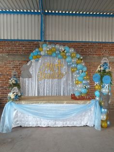 a birthday party with balloons and decorations