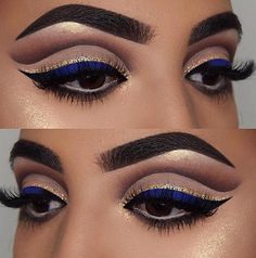 40+ Party Makeup Ideas for women | Cuded Royal Blue Quince, Eyeshadow Techniques, Quinceanera Makeup, Party Make-up, Blue Makeup Looks, Pretty Hurts, Blue Quince