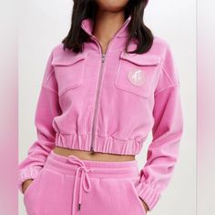 Excellent Used Condition! Only Includes The Jacket, Not The Pants. The Only Flaw Is A Tiny Discolored Spot Near The Wrist- See Photo For Details. Size 36 Maje X Sailor Moon Limited Edition Pink Cropped Corduroy Jacket Silver Zipper Loose Jacket, Moon Collection, Summer Jacket, Corduroy Jacket, Crop Jacket, High Collar, Sailor Moon, Rain Jacket, Ready To Wear