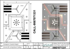 an architectural drawing shows the layout and details for a ceiling light fixture, which is attached to