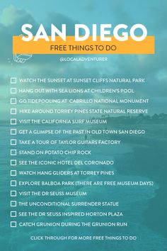 the san diego free things to do list