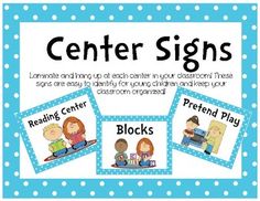 the center signs are for children to learn how to read and play with their toys