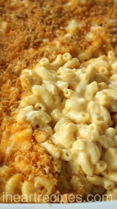 macaroni and cheese in a casserole dish