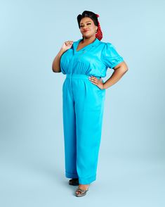 Rosie Jumpsuit - Charm Patterns Solid Color Short Sleeve Relaxed Fit Jumpsuits And Rompers, Relaxed Fit Solid Jumpsuits And Rompers With Short Sleeves, Relaxed Fit Short Sleeve Jumpsuits And Rompers, Summer Daywear Short Sleeve Jumpsuits And Rompers, Summer Daywear Jumpsuits And Rompers With Short Sleeves, Summer Short Sleeve Jumpsuits And Rompers For Daywear, Short Sleeve Jumpsuits And Rompers With Pockets For Loungewear, Retro Summer Jumpsuits And Rompers For Work, Retro Jumpsuits And Rompers With Pockets