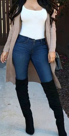 Stylish Winter Outfits, Cardigan Outfits, Looks Black, Fashion Hacks Clothes, Looks Chic, Beauty And Fashion, Fall Fashion Outfits, Business Casual Outfits, Dressy Casual