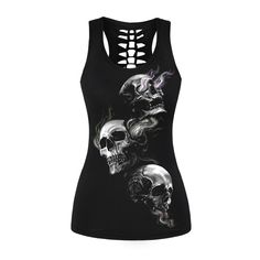 Item Type:TopsGender:WomenMaterial:Spandex,PolyesterFabric Type:KnittedStyle:Punk StyleTops Type:Tank TopsPattern Type:PrintClothing Length:Regularmaterial :88% polyester, 12%spandexcolor:20 colorsstyle:print/fashionseason:summerprint:skullsize:s/m/l/xl Size (cm) Length Waist Chest Hips S / M 58 56 - 76 68 - 88 76 - 98 L / XL 60 62 - 84 74 - 92 82 - 104 Tight Tank Top, Skull Tank, Vest Tops, Long Tank Tops, Style Rock, Top Clothing, Vintage Skull, Print 3d, Mode Casual