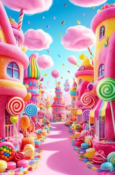 a candy land with lots of colorful candies