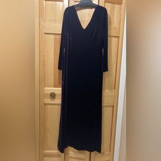 This Was Originally Purchased For What Was To Be A November Wedding That Got Changed To April. Very Comfortable And Elegant. It Measures About 60” From Shoulder To Hem. There Is A Small Part Of The Hem That Came Down Which Didn’t Bother Me At The Time Because I If I Had Worn It I Would Have Had To Have It Shortened. Fitted Classic Ralph Lauren Dress, Classic Fitted Ralph Lauren Dress, Ralph Lauren Long Sleeve Party Dresses, Elegant Ralph Lauren Wedding Dress, Elegant Long Maxi Dress, Purple Velvet Gown, Green Flowy Dress, Denim Maxi Dress, November Wedding