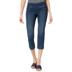 Step Into These Petite Denim Capri Pants From Style & Co For A Pulled Together Look With Maximum Flair And Minimal Effort. Low Rise; Regular Fit Through Hips And Thighs; Straight Leg Approx. Inseam: 22 Pull-On Style Faux 5-Pocket Style; Only Back Pockets Are Functional Designed To Fit And Flatter 5'4" And Under Frame Styles Are Tailored For The Petite Customer, Hits And Fits At The Right Places Specifically At Wrist And Ankle Cotton/Viscose/Polyester/Elastane Machine Washable Imported Web Id: 53 Summer Cropped Capri Jeans In Cotton, Casual Medium Wash Cropped Capri Jeans, Casual Denim Capris, Knee-length Cropped Jeans With Pockets For Summer, Spring Denim Cropped Leg Capris, Relaxed Fit Mid-rise Summer Capris, Spring Relaxed Fit Denim Capris, Spring Medium Wash Mid-rise Capris, Spring Denim Cropped Capris