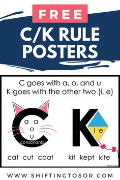 a poster with the letters c and k on it